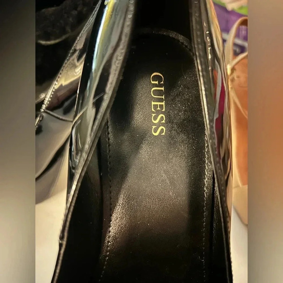 GUESS black patent leather platform heels pumps sz 9 nwob - Picture 5 of 5